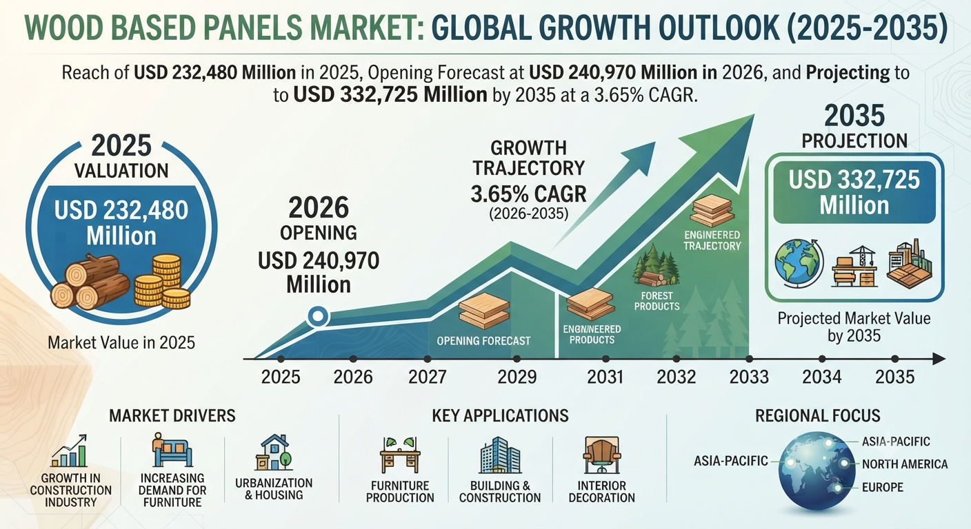 Wood Based Panels Market Expands at 3.65% CAGR, Crossing $332,725 Million by 2035